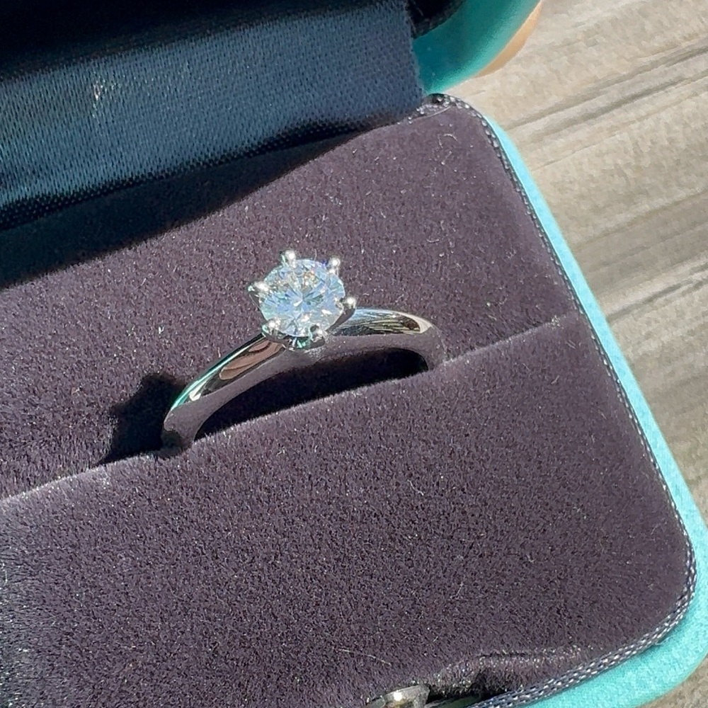 Tiffany & Co. Platinum Solitaire Ring in Tiffany Blue Box - Picture 7 of 16